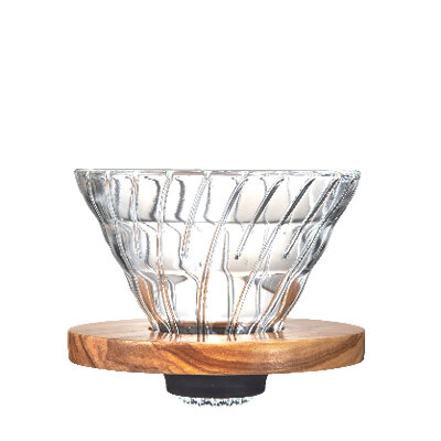 V60 耐熱ガラス<br>透過ドリッパー<br>オリーブウッド